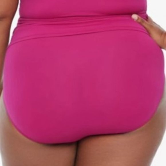 Lauren Ralph Lauren Plus Size Shirred High-Waist Swim Bottoms Size 18W - Picture 5 of 5